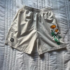 Brand Bew Nike Cream Athletic Shorts with Floral Design